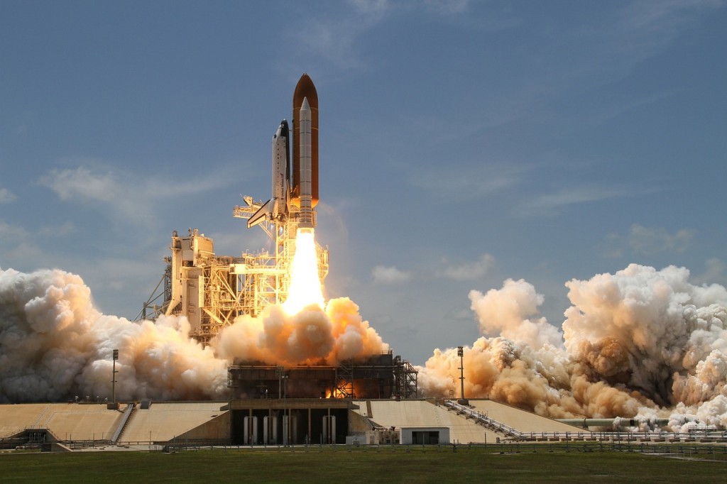 A rocket launching.