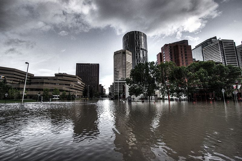 The city of Calgary when it was flooded.