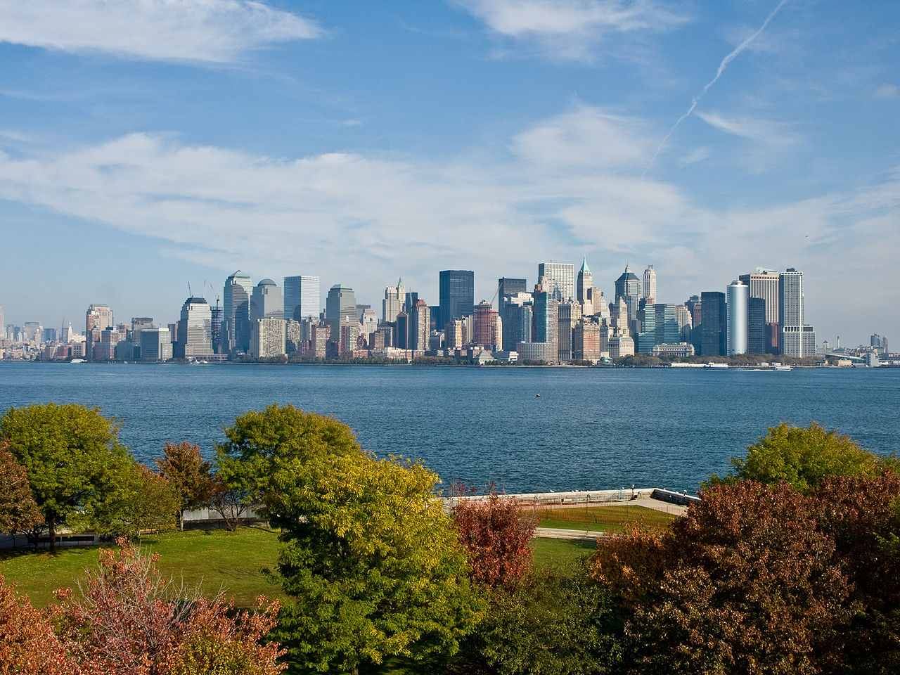 The New York City skyline.