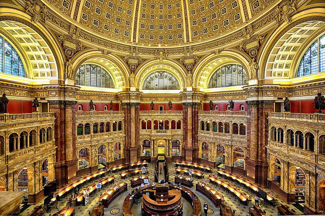 The inside of the library of Congress.