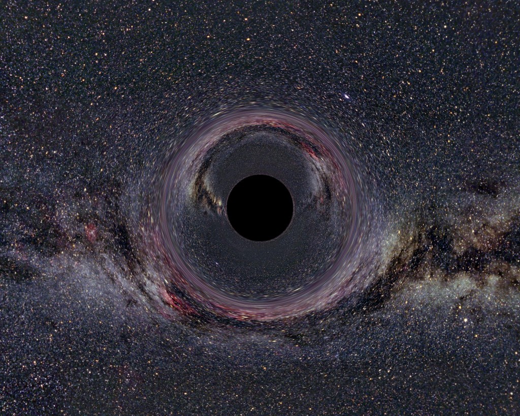 A wormhole in the middle of a galaxy.