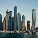 Skyscrapers in the city of Dubai.