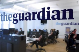 Many people working in the New York offices of The Guardian.