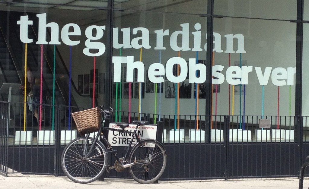 The outside of The Guardian offices in London.