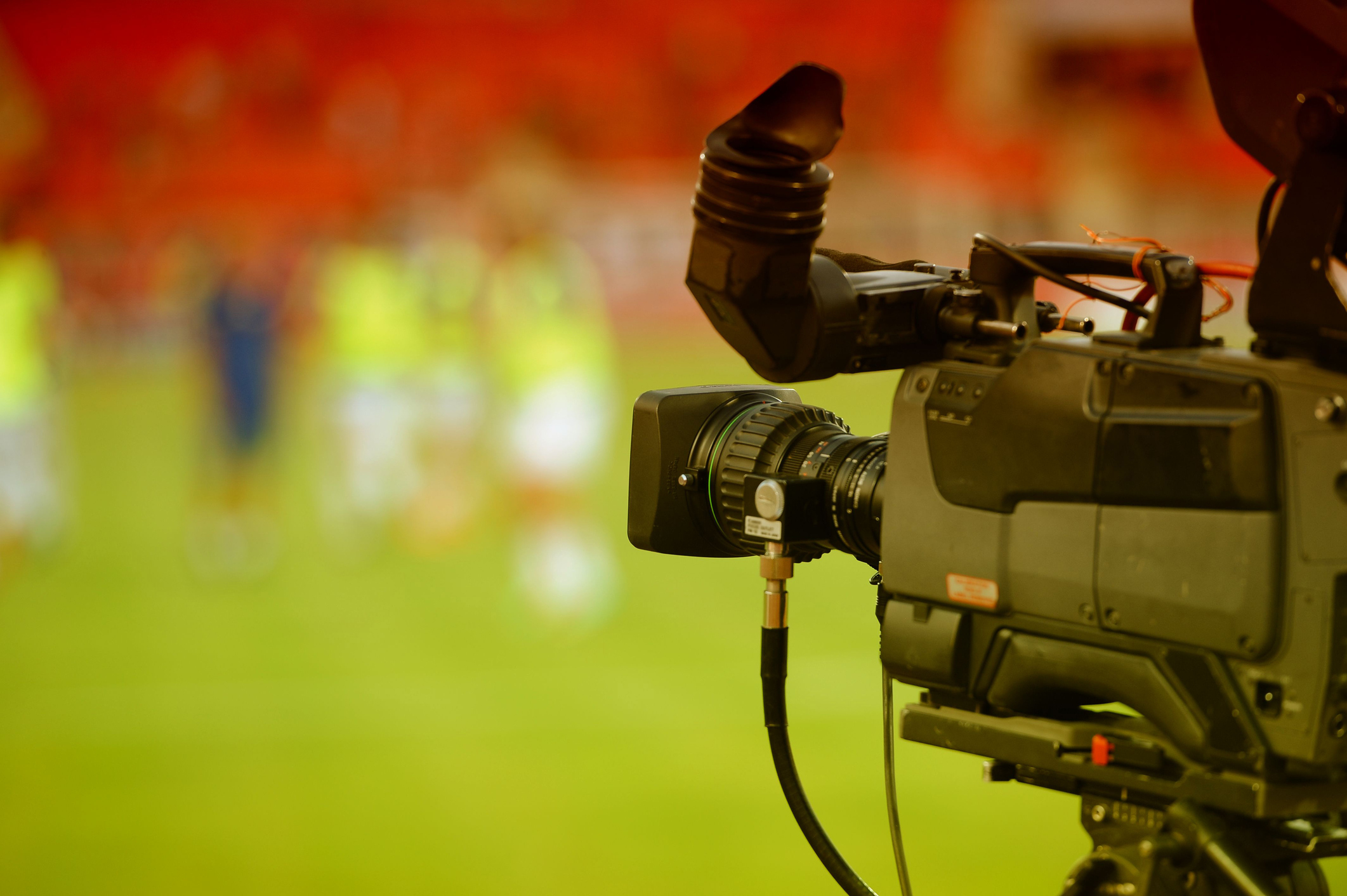 TV camera in soccer stadium