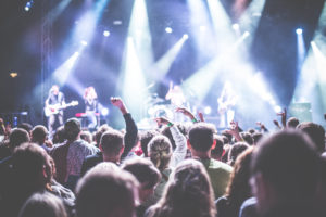 A large audience enjoying a live concert.