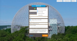 The Montreal Biosphere with a Media Shuttle menu over it.