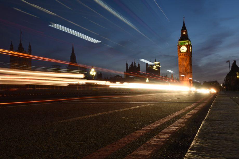 A time lapse of cars driving passed Big Ben.
