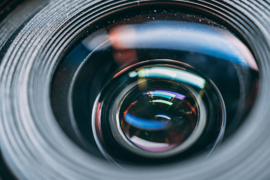 A closeup of a camera lens.