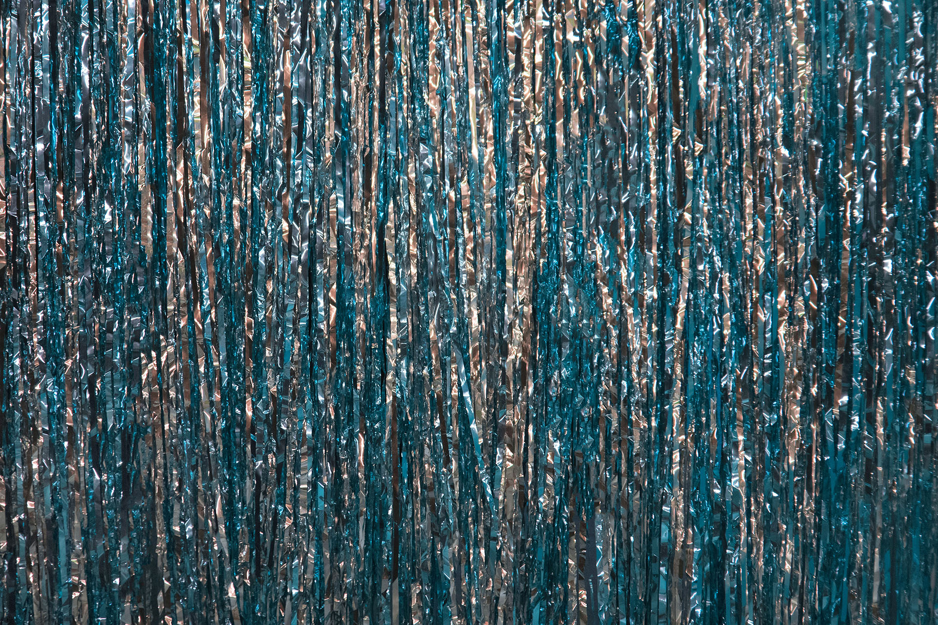 Blue and silver metallic streamer paper.