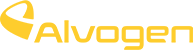 The word Alvogen in yellow text.