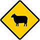 A yellow, diamond shaped warning sign with a sheep on it, which is the Jumbuck File and TV logo.