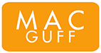 The word Mac Guff in white text on an orange background.