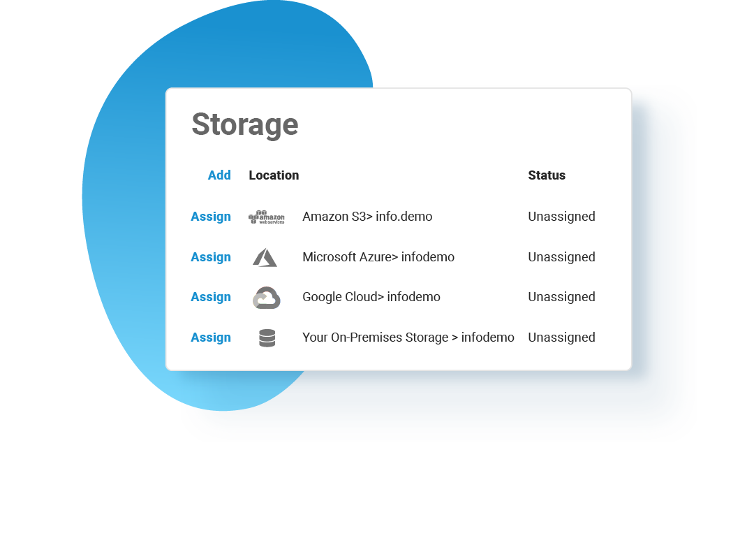 A screenshot of Media Shuttle storage locations and statuses.