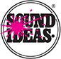 The Sound Ideas logo, which is the word sound ideas in black text with a circle around it and a splat of pink paint.