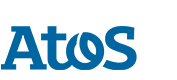 The word Atos in blue text.