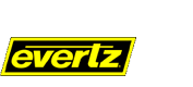 The word Evertz in yellow text on a black background.