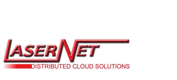 The words laser net distributed cloud solutions in red text.