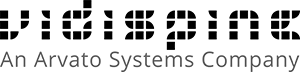 The word vidispine made with black squares and triangles above the words an Arvato systems company.