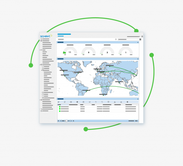 A Signiant dashboard showing file transfer data during the Olympics.