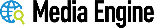 Black Media Engine logo with white background