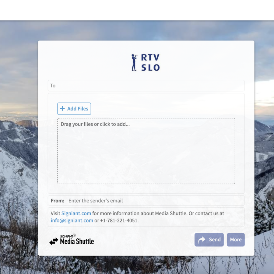 RTV branded Media Shuttle portal