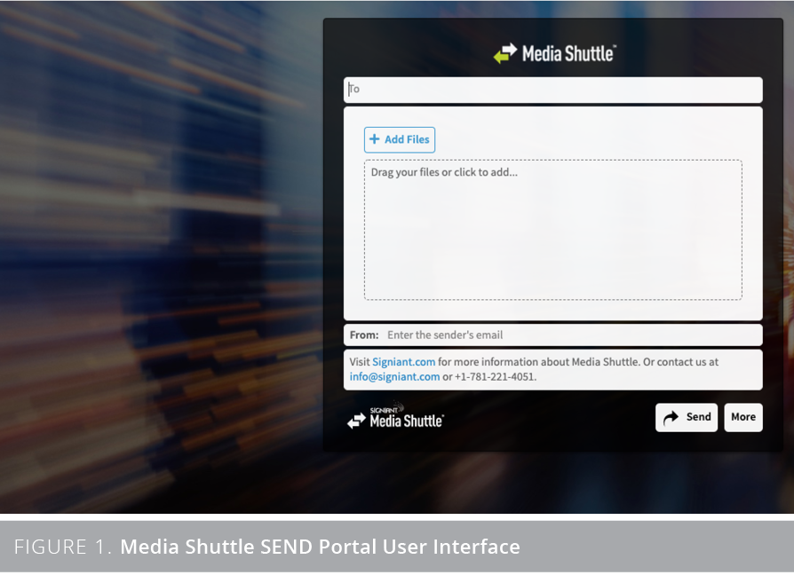 FIGURE 1. Media Shuttle SEND Portal User Interface