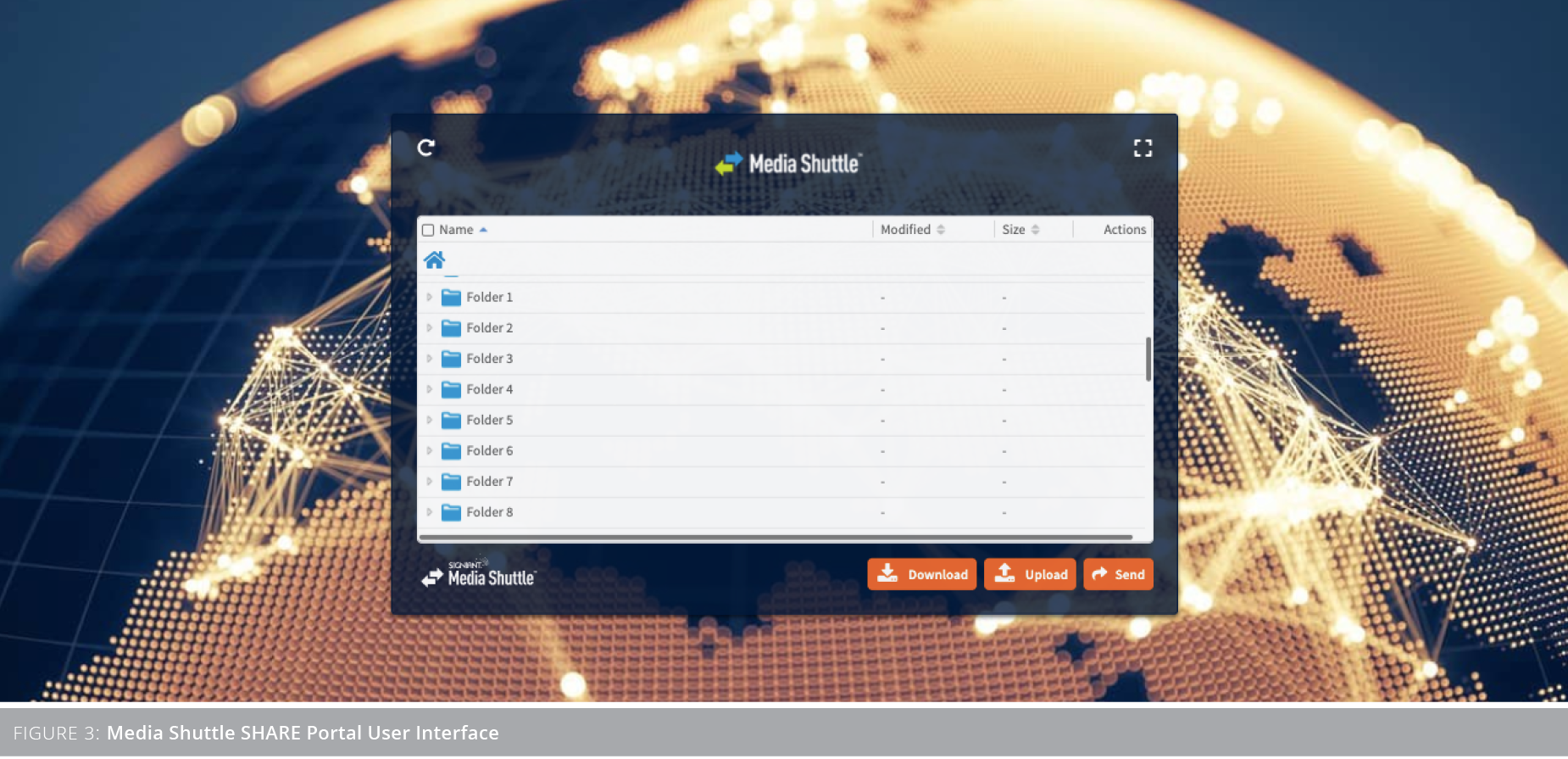 Figure 3: Media Shuttle SHARE Portal User Interface