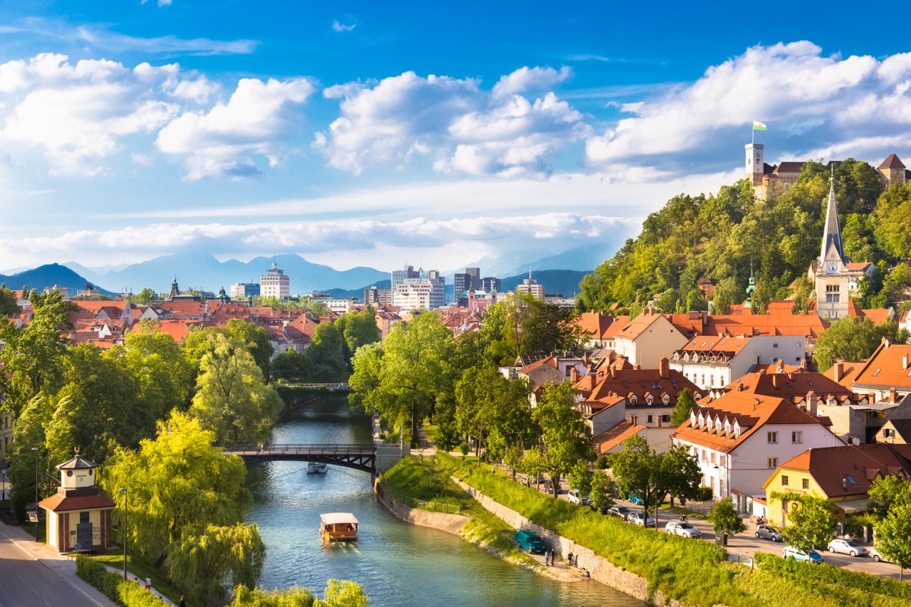 Cityscape of the Slovenian capita Ljubljana