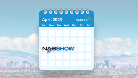 Nabshow on April Calendar with city and mountains in background