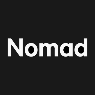 White Nomad logo with black background