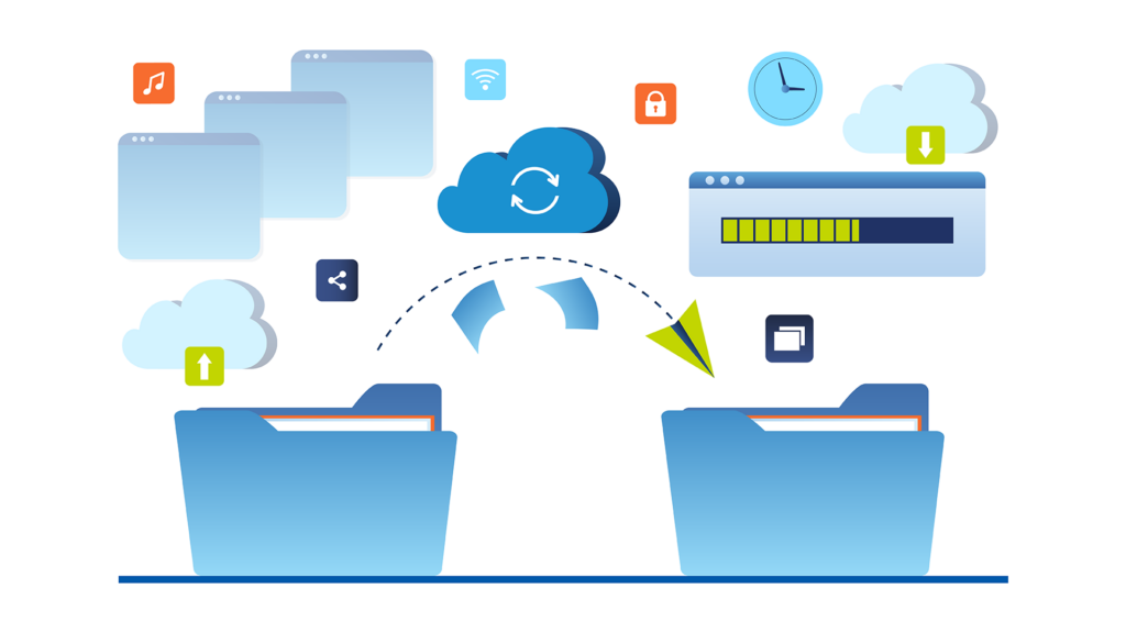 Send large files securely across distances or to and from the cloud